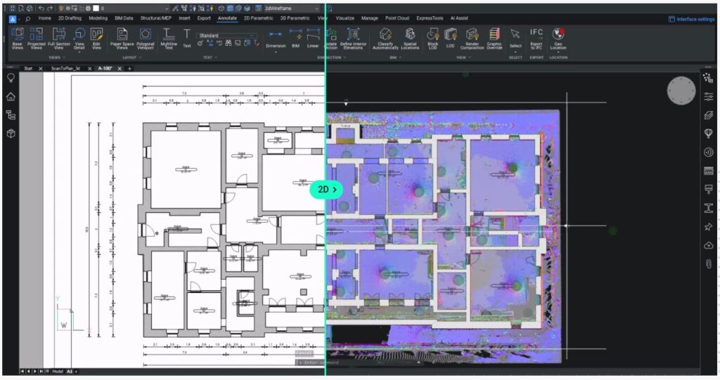 BricsCad BIM - Tela Dividida