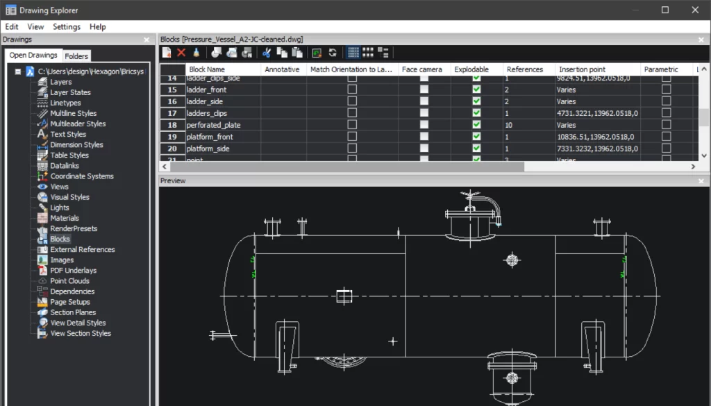 Bricscad Explorer