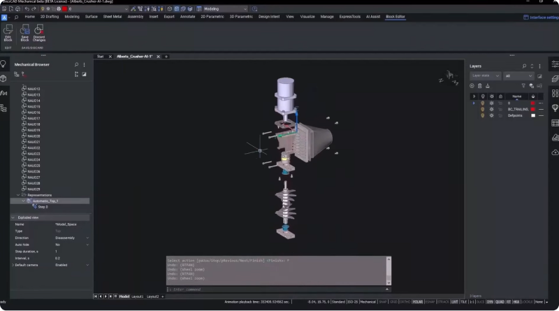 Montagem 3D no BricsCAD Mechanical
