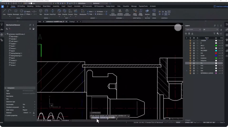 Copy no BricsCAD Mechanical
